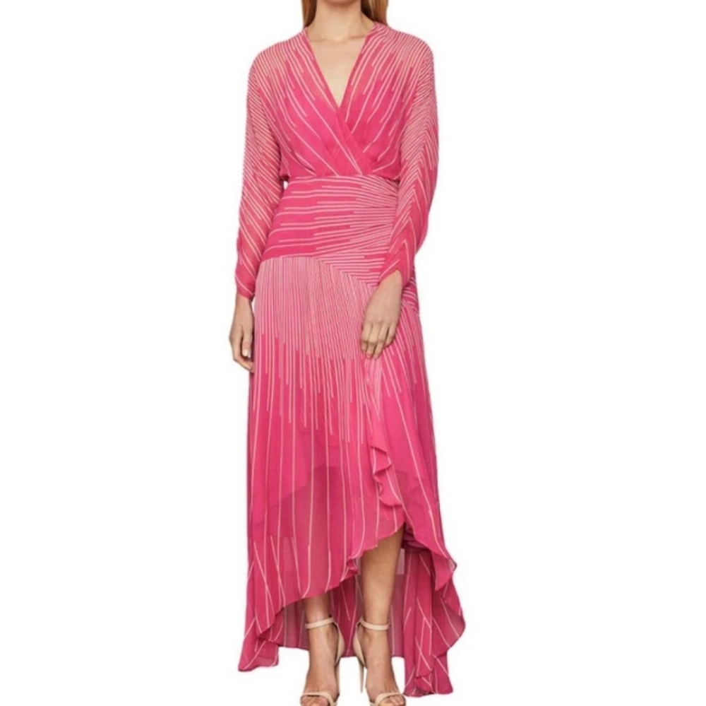 BCBGMaxazria Longsleeve Ruffle Coctail Dress Size 4 (Size Small)